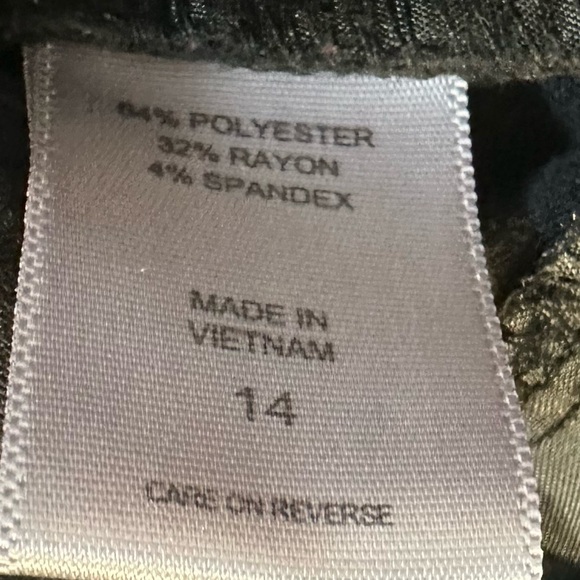 New York & Company Women’s Black Pants Size 14 w/Zip Front Pockets - Picture 9 of 9